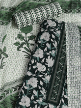 Patch Neck Cotton Blend Unstitched Suit With Dupatta